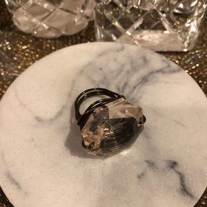 Dainty medium diamond like stone bling ring